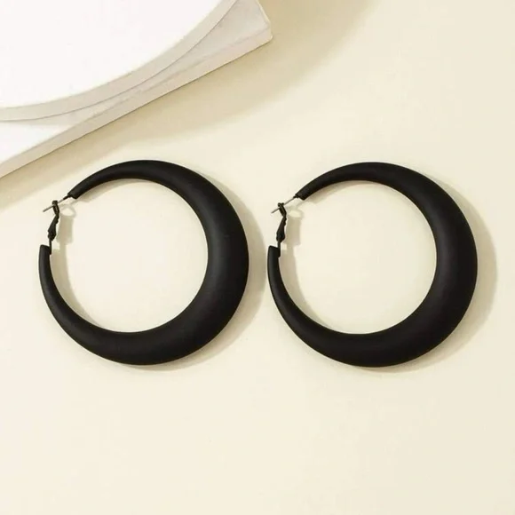 Matte Metal Hoops -Green - Picture 7 of 8